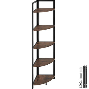 Eckregal Castlebar Industrial Holz dunkel, rustikal