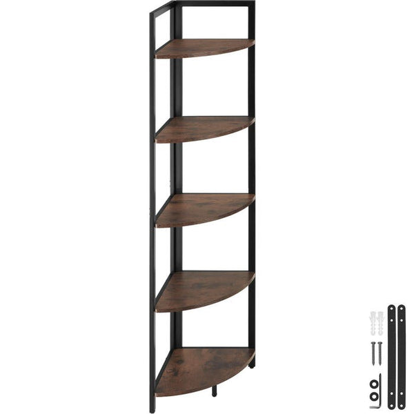 Eckregal Castlebar Industrial Holz dunkel, rustikal