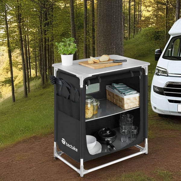 Camping kitchen 76x53.5x107cm black