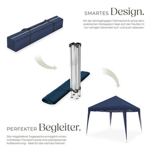 Faltbarer Pavillon Linosa 3x3 m blau