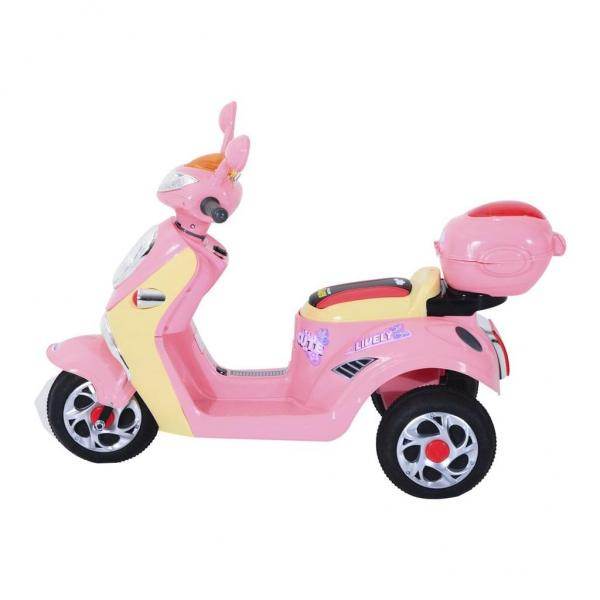 Elektro Kinderroller Kindermotorrad 6V 3 km/h 108 x 51 x 75cm Rosa Gelb
