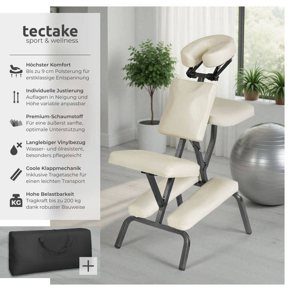 Massagestuhl aus Kunstleder beige
