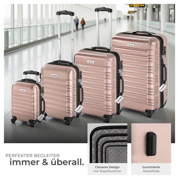 Hartschalenkoffer-Set Mila roségold