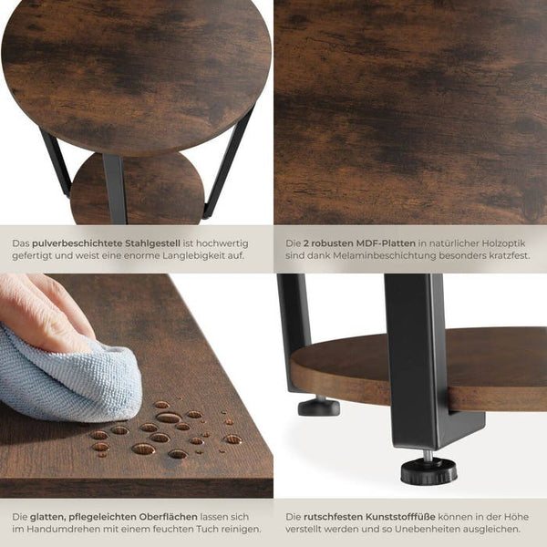 Beistelltisch Swindon Industrial Holz dunkel, rustikal