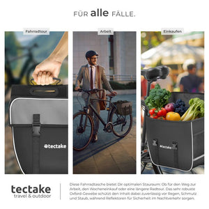 Fahrradtasche mit Gepäckträger-Befestigung und Reflektorstreifen