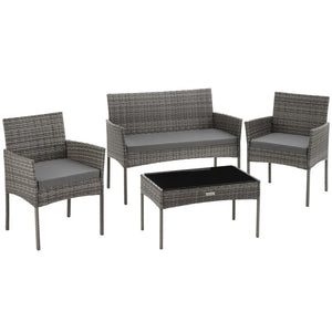 Rattan Gartenset Palese grau