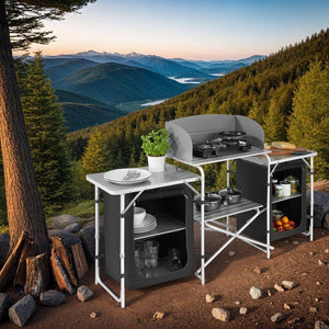 Camping kitchen 172x52x104cm black