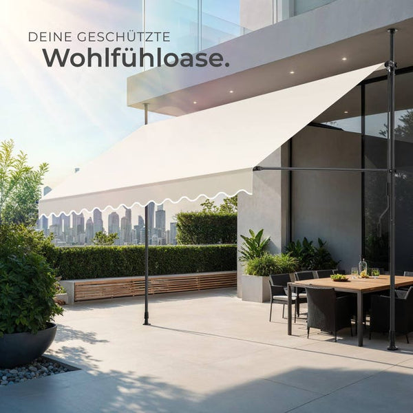 Klemmmarkise beige 350 x 180 cm