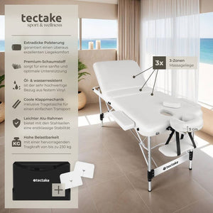 3 Zonen Massageliege Phuket weiss