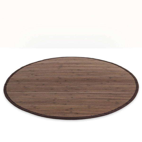 Bambusmatte 200 cm rund dunkelbraun Bambusteppich Teppich