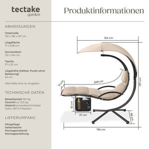 Hängeliege Elaria beige