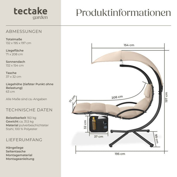 Hängeliege Elaria beige