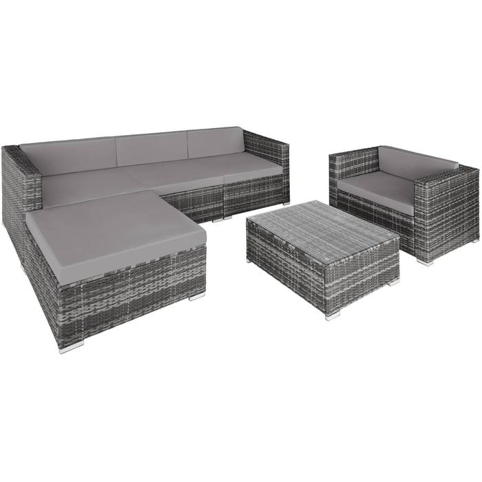 Rattan Lounge Milano grau