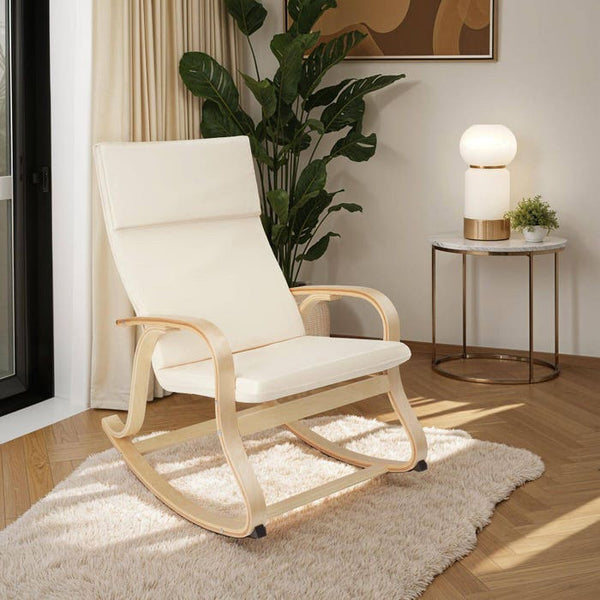 Schaukelstuhl Roca aus Birkenholz 150kg beige