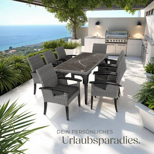 Rattan Tisch Foggia grau