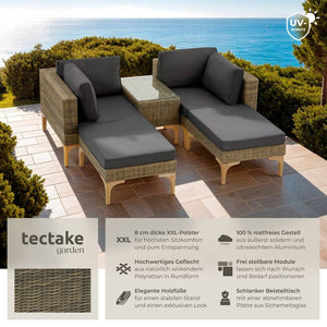 Rattan Lounge mit Aluminiumgestell Bellaria natur