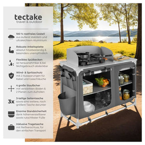 Camping kitchen 116x52x107cm gray