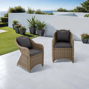 2er Set Aluminium Rattansessel