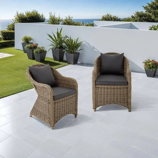 2er Set Aluminium Rattansessel