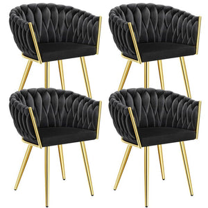 Set Esszimmerstuhl Astano schwarz/gold 4er Set