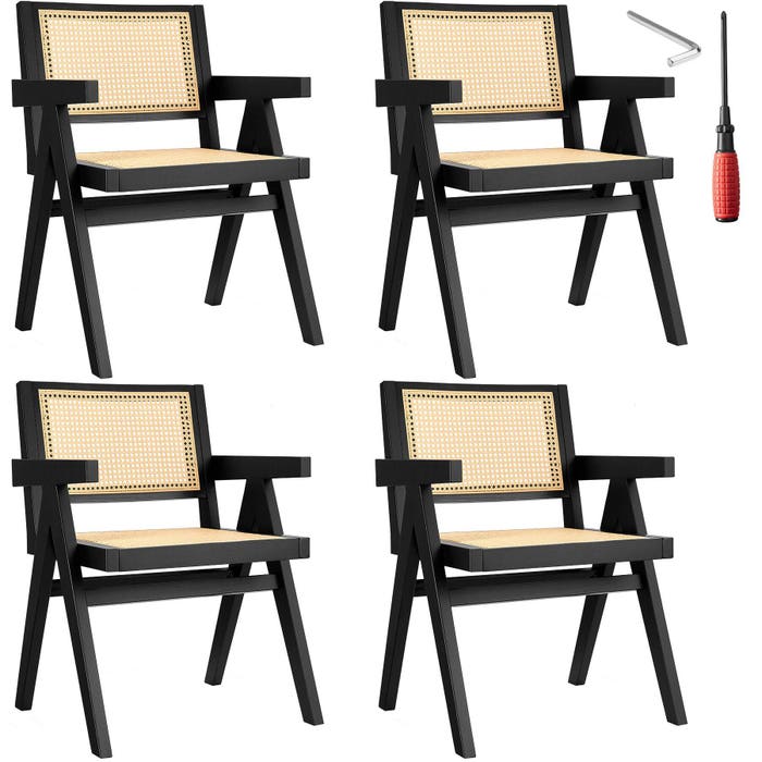 Fauteuil Lissy, noir, lot de 4 