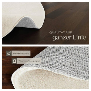Tapis à poils courts Soft Zone crème Ø 120 cm 