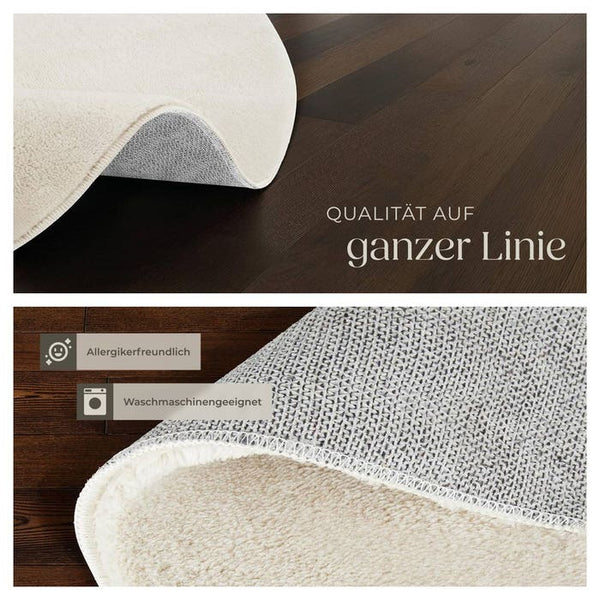 Tapis à poils courts Soft Zone crème Ø 120 cm 