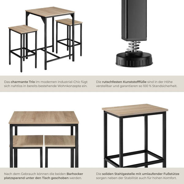 Set da bar Inverness Industrial marrone chiaro