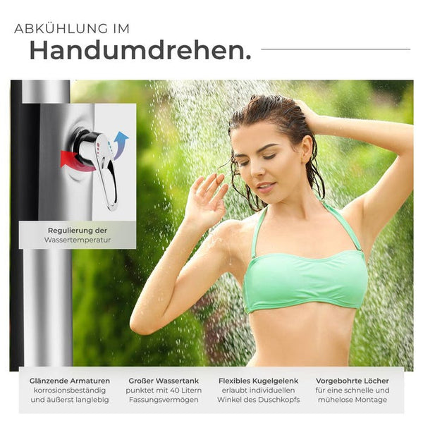 Solardusche Orinoco schwarz/silber