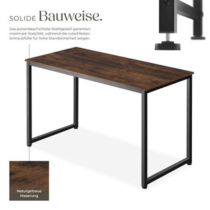 Schreibtisch Flint Industrial Holz dunkel, rustikal 140 cm
