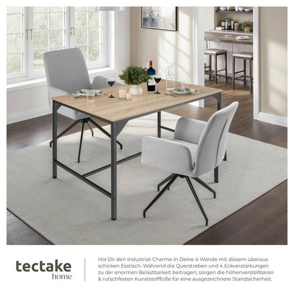 Esstisch Belfast Industrial Holz hell, Eiche Sonoma