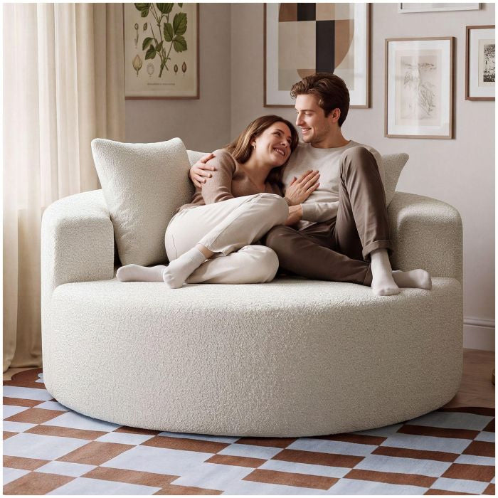 Relaxsessel Love Boneless Premiumschaumstoff Bouclé creme