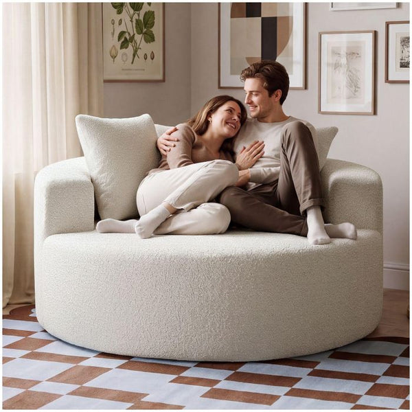 Relaxsessel Love Boneless Premiumschaumstoff Bouclé creme