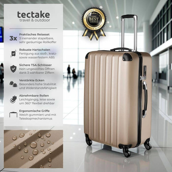 Reisekofferset Hartschale, beige