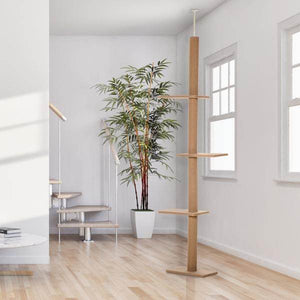 Kratzbaum Katzenbaum Kletterbaum Höhenverstellbar Hellbraun 43 x 27 x 228-260 cm