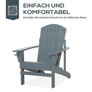 Adirondack-Gartenstuhl Massivholz Dunkelgrau