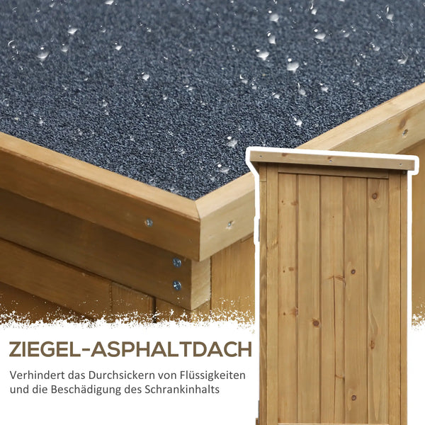 Gartenschrank Gerätehaus Gartenhaus Geräteschuppen Pultdach Natur
