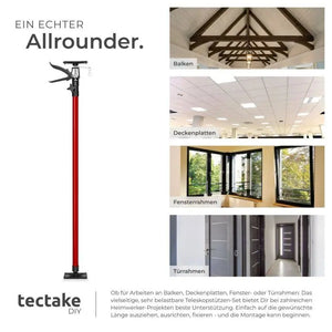 2er Set Teleskop-Deckenstützen rot 115 - 290 cm