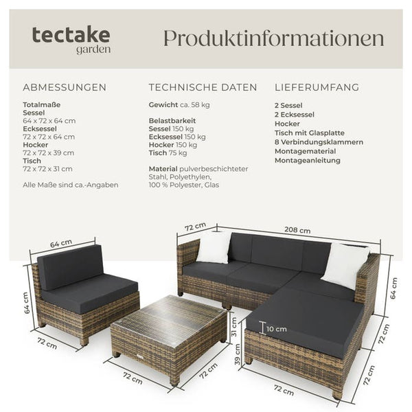 Aluminium Rattan Lounge natur
