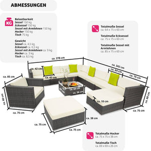 Rattan Lounge Las Vegas grau