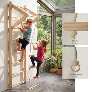 Sprossenwand Matterhorn 4in1 für Kinder Indoor braun
