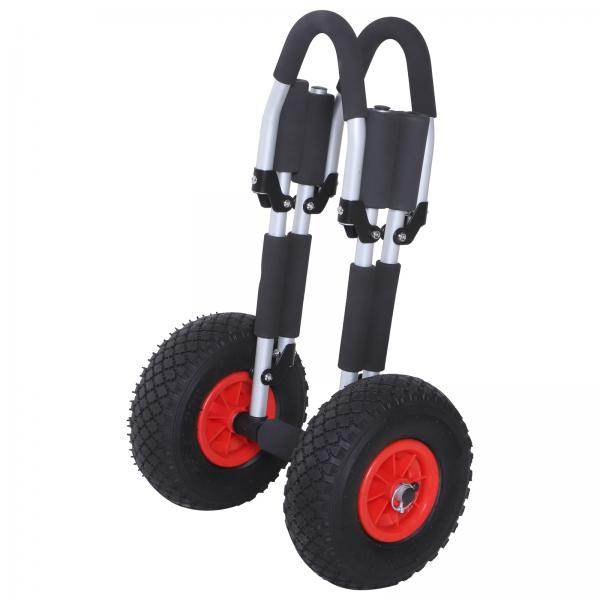 Kanuwagen Kajakwagen Surfwagen klappbar gepolstert PU-Reifen Alu Silber bis 45 kg