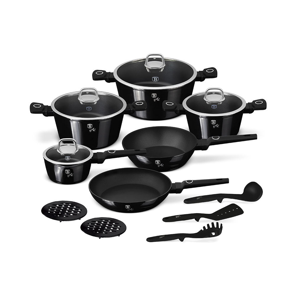 Berlinger Haus 15-teiliges Kochgeschirr-Set Black Vantage Collection