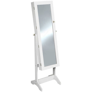 Schmuckschrank mit Spiegel, hochkant weiss
