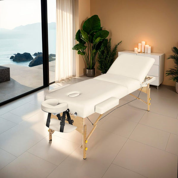 3 Zonen Massageliege-Set beige