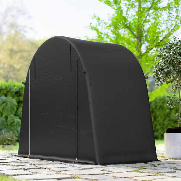Gartenhaus Fahrradzelt tragbar mit Metallrahmen dunkelgrau