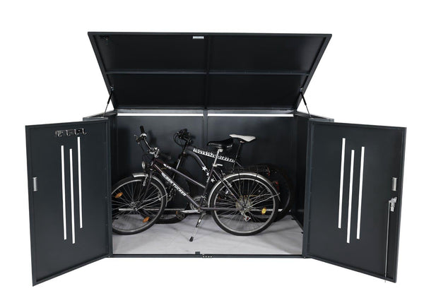 Fahrradgarage für 4 Räder aus Metall, abschliessbar, anthrazit