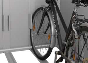 Abschliessbare Fahrradgarage aus Metall mit Ablage. 2er. hellgrau