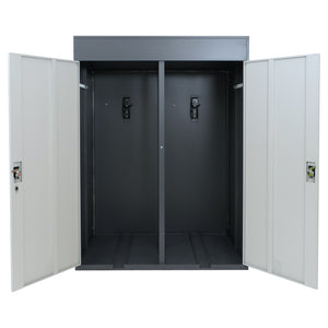 Abschliessbare Fahrradgarage Metall 2 Räder anthrazit 213x158x125cm