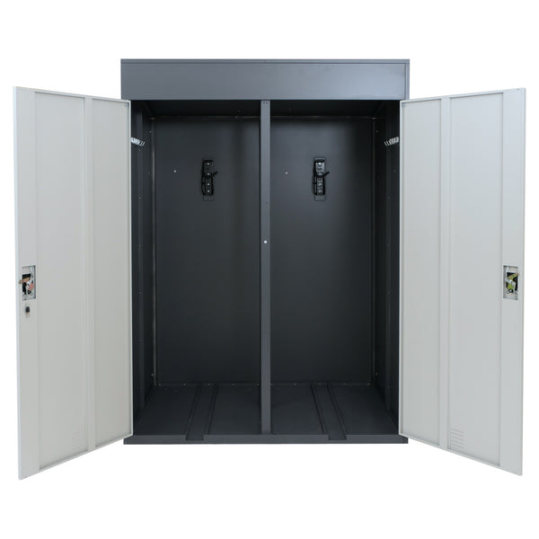 Abschliessbare Fahrradgarage Metall 2 Räder anthrazit 213x158x125cm